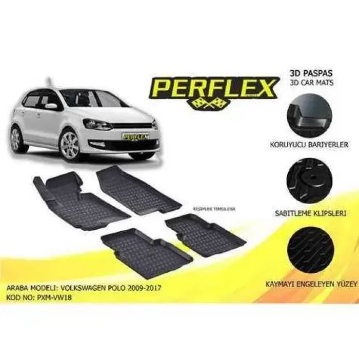 Paspas 3D Havuzlu 10-Mat Polo 2009-2017 | PERFLEX PXM-VW18