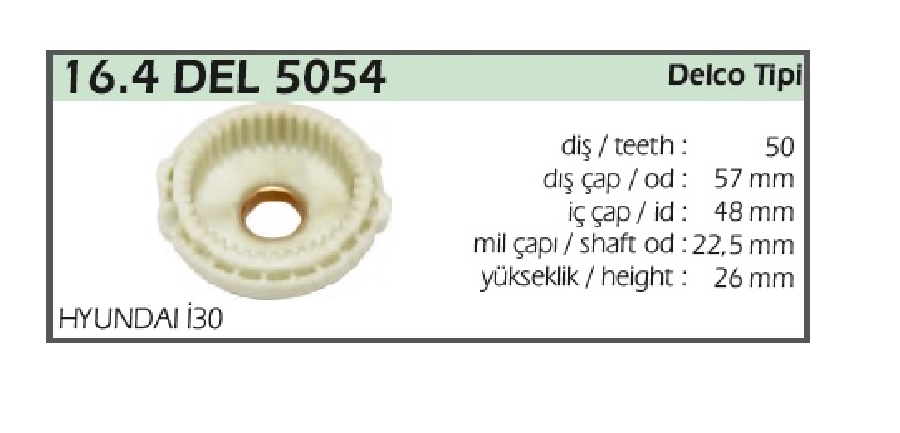 Marş Redüktör Çanağı Hyundai İ30, 50 Diş | OEM 16.4DEL5054