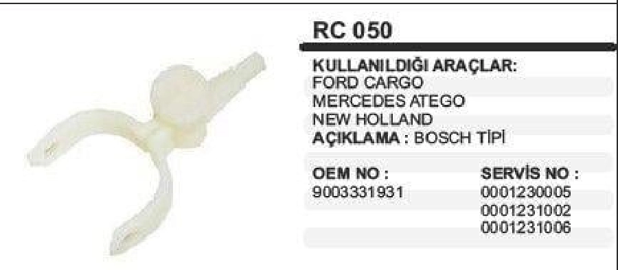 Marş Çatalı Bosch Tip - Ford Cargo, New Holland, Mercedes Atego | OEM RC050