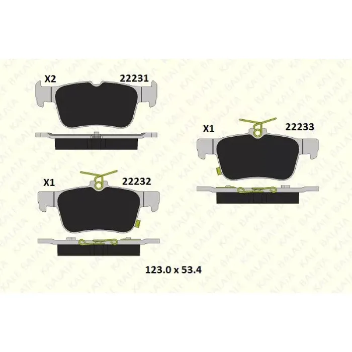Arka Fren Balatasi Focus Dizel - Benzinli 18> Mondeo 1.0 . 1.5. 1.5 Tdci. 1.6 Tdci 14> Honda Civic 2017> Galaxy 3 1.5. 2.0. 2.0 Tdci. 2.0 2015> | KALE B 22231 159 05 ANS | OEM LX61 2M007