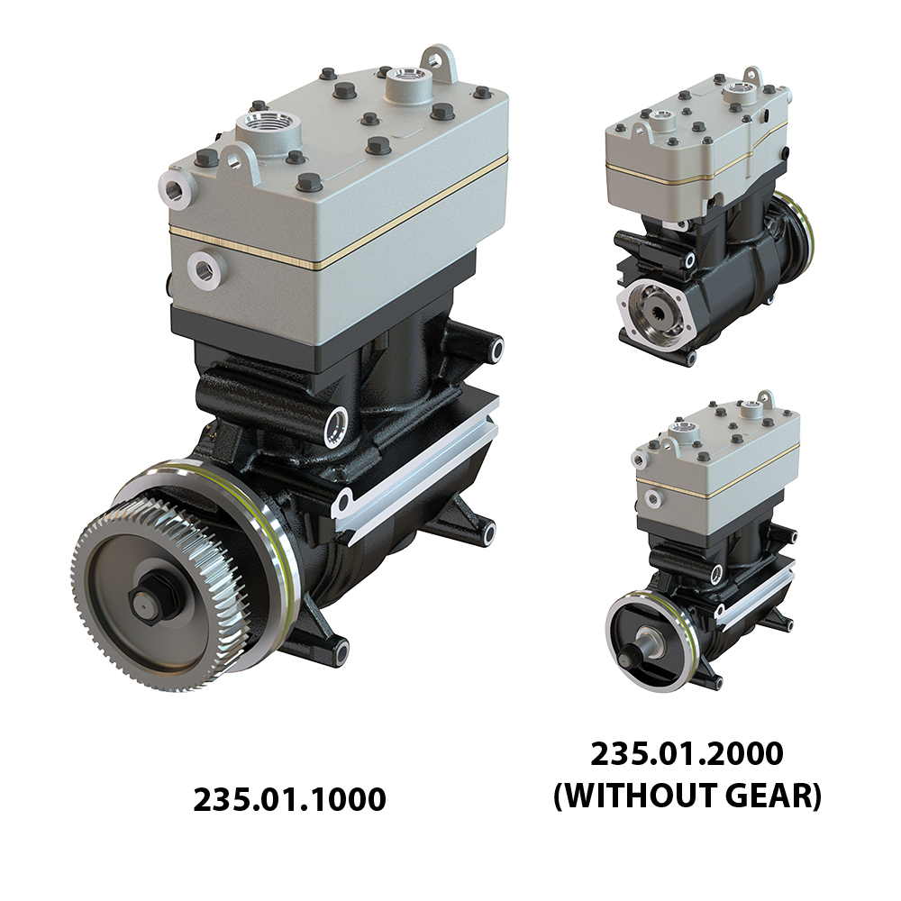 Komple Kompresor Çift Kafa - DAF / XF-Cf Euro 5 | A-TECH 235.01.1000 | OEM 9125180000-1674920-1687079