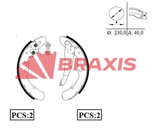 Arka Fren Balatasi Pabuc Passat Passat Variant 89 97 | BRAXIS AC0059 | OEM 357698525CX 357698525CX 8A0609525 8A0609525B 8A0609525 8A0609525B