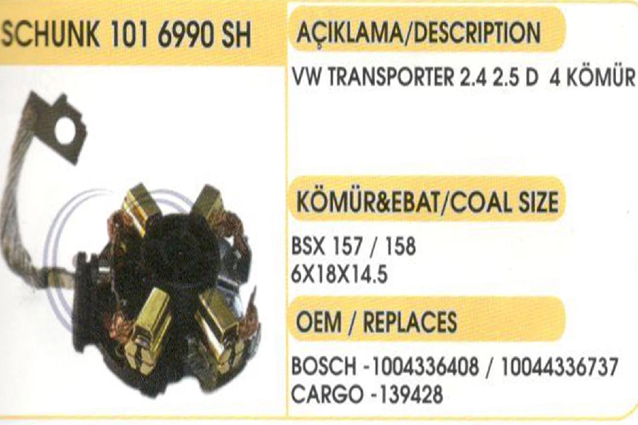 Marş Kömür Yuvası Bosch VW Transporter (D) (86 990 | OEM 1016990SH