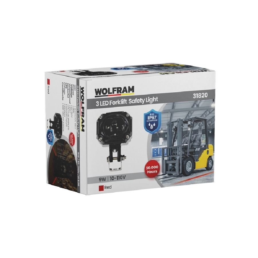 Kare Forklift Güvevlik Kırmızı E Belgeli 12, 68V 9W E9 | OEM 31820