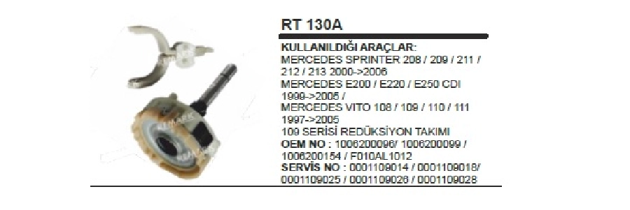 Redık Takım Bosch109 Seri Sprinter, E200, Vito | OEM RT130A