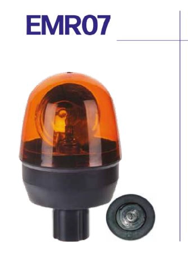 Tepe Döner Lamba Sarı 12V Alttan Borulu Soketli | OEM EMR07