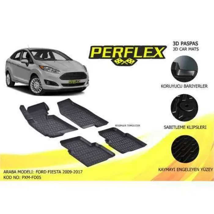 Ic Paspas 3D Havuzlu 10-Mat Fiesta 09-17 | PERFLEX PXM-FD05 | OEM 8A6J-C13010-AA