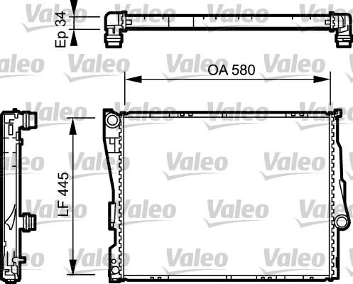 Motor Su Radyatoru Otm.sanz. Bmw E46 Z4 E85 M52 M54 M57 | VALEO 734276 | OEM 17119071519