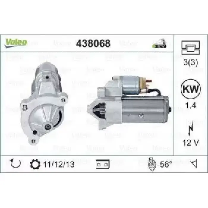Mars Motoru 12V 1.4KW Citroen Berlingo C4 C5 C8 DS4 DS5 Jumper Jumpy Xsara 1.9 D 2.0 HDI 99>11 Partner 508 407 406 308 307 306 206 3008 1.9 D 2.0 HDI 99>12 | VALEO 438068 | OEM 5802.A6 5802.A6 5802.C3 5802.CP 5802.C3 5802.CP