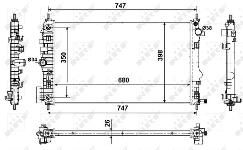 Motor Su Radyatoru Opel Insignia 2.0 08> | NRF 53775 | OEM 1300288