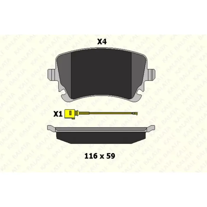 Arka Fren Balatasi (Fisli) Transporter T5 / T6 1,9 / 2,0 / 2,5TDI 03> | KALE B 23326 177 25 ANS | OEM 7E0698451B 7H0698451 7H0698451B 7H0698451D