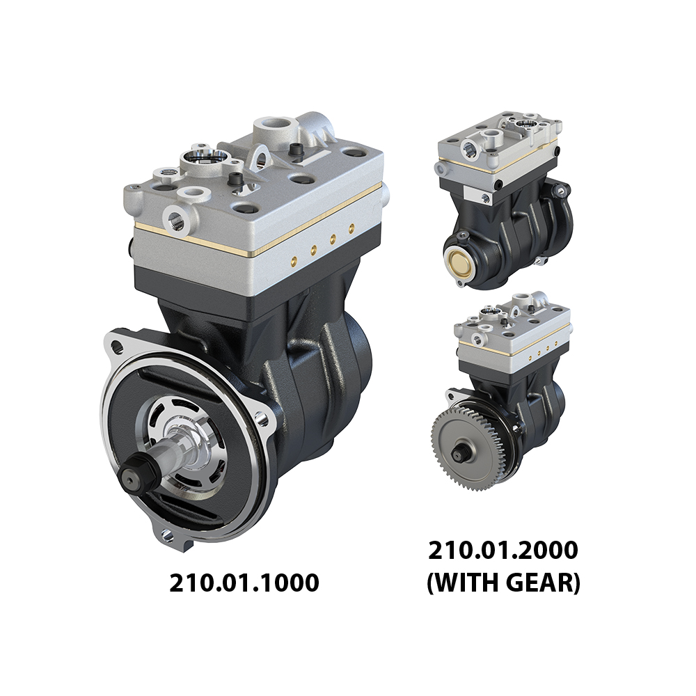 Komple Kompresor Premium 380-430-440-460/Kerax/Magnum DXI11-13/Volvo FH16-FH16 2 EURO3-4-5 Basma Valf Sogutmali | A-TECH 210.01.1000 | OEM 1700110001 0106081 9125140090 9125140090