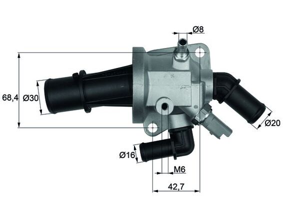 Termostat (88°)Corsa C Meriva A Tigra B Agila A Agila B Y13DT Z13DT Panda Punto Doblo 1,3JTD | MAHLE TI15388 | OEM 6338022
