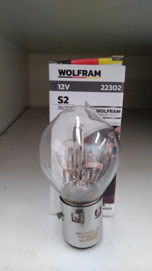 Ampul 12V S2 35, 35W BA20d Standart Işık Motosiklet ( Çift Soğutmalı ) | OEM 22302