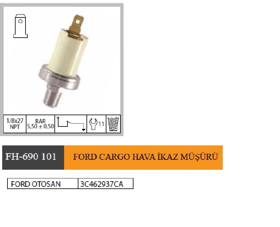 Cargo Hava İkaz Müşürü 3C462937CA | OEM FH-690101
