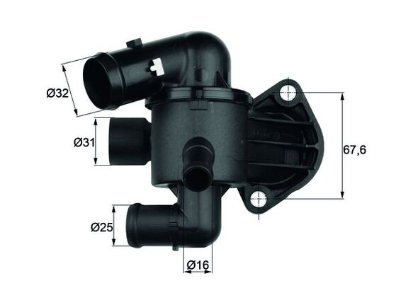 Termostat (87°-102°) Golf 6 Jetta Passat Tiguan Altea Leon Octavia Superb Yeti 2.0TDI Cbaa Cbab Cffa Cdma Cbbb | MAHLE TI3387 | OEM 03L121111AC