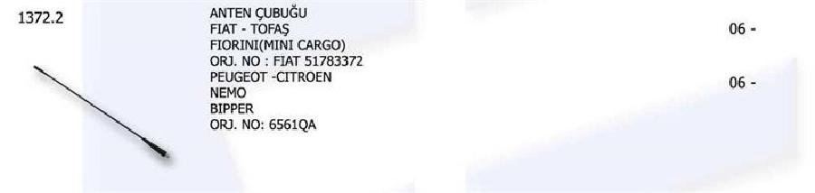 Anten Çubuğu Mini Kargo | OEM 1372-2