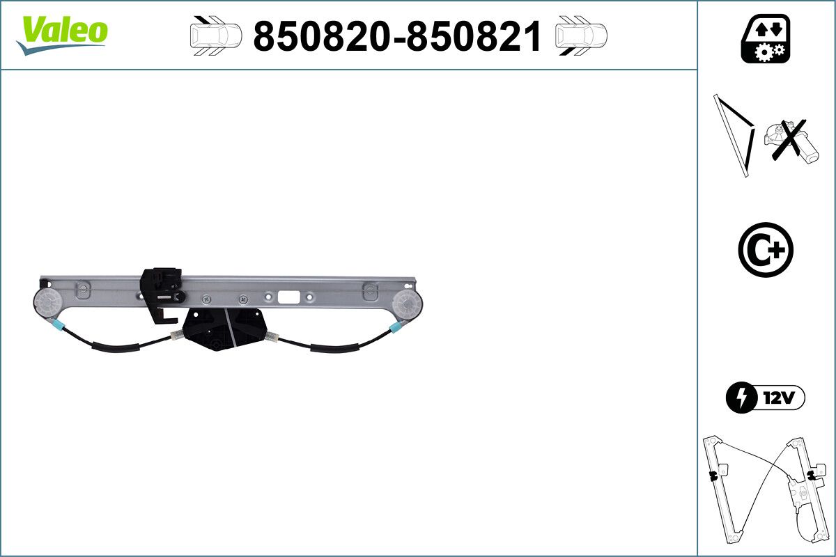 Cam Mekanizmasi Arka Sag (Motorsuz Elektirikli) Bmw X3 04>11 | VALEO 850821 | OEM 51353448252