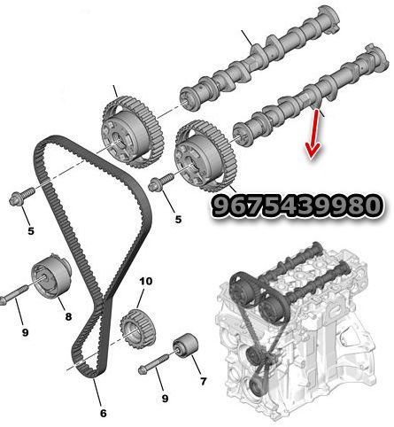 Eksantrik Mili Egzos 108-2008-208-301-308 2-C1-C3 2-C3 3-C4 Cactus-C-Elysee-DS3 EB2 1.2 | ESTAS EST40075 | OEM 9675439980