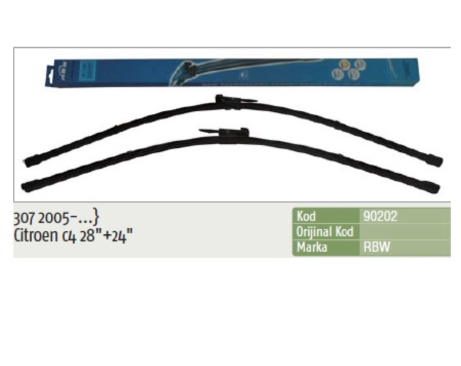 Silgi Paleti (2 Adet) 700 ve 600mm Muz - Peugeot: 307 200 (2003-2005) Citroën: C4 Coupe (2004-2010) C4 | OEM 90202
