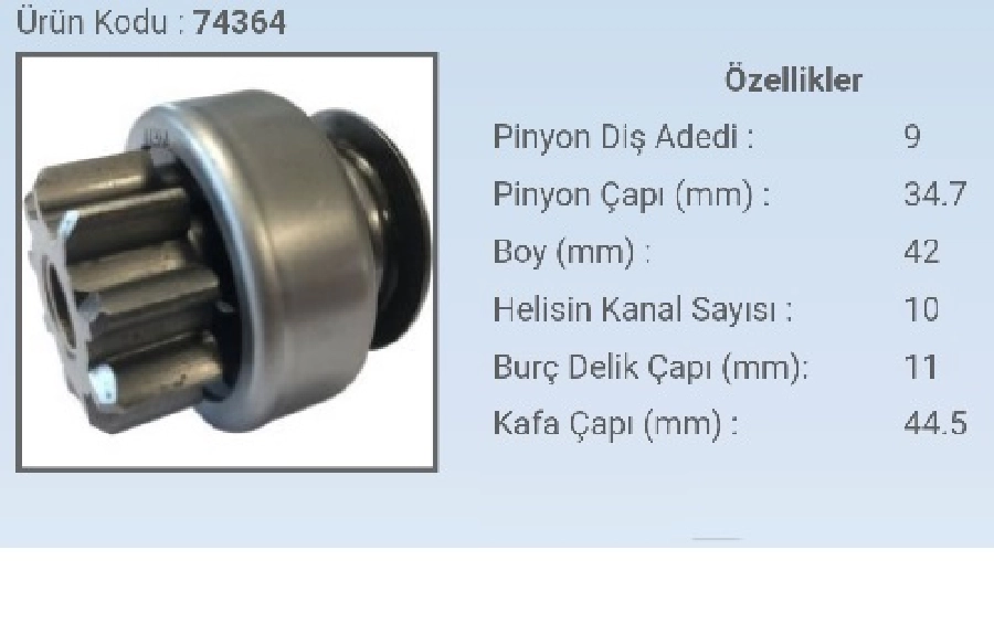 Marş Dişlisi 9D Denso Tipi 5 Kanal Toyota Yaris Corolla Auris Etıos Dizel Otomatik Vites | OEM 74364