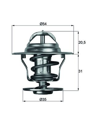 Termostat (75°) Laguna Astra Golf Jetta Passat Cordoba Ibiza Toledo Caddy | MAHLE TX1375D | OEM 056121113D-7439180811-1338033