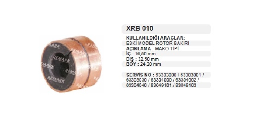 Rotor Bakırı Mako Tip Eski Model | OEM XRB010