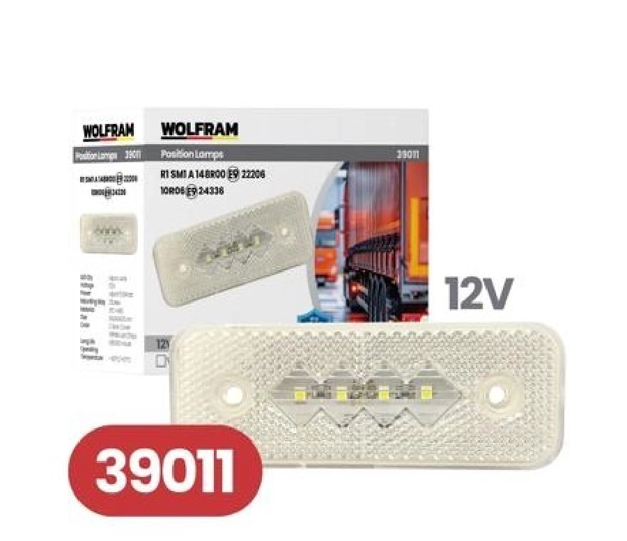 Side Marker Beyaz - E Belgeli 12V E2W E9 | OEM 39011