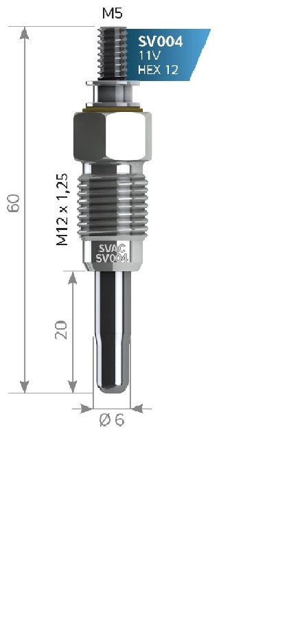 Kızdırma Bujisi 11V Audi A4 (B5): 1.9 TDI 80 (B2): 1.6 D 80 (B3): 1.9 D 90 (B3): 1.6 Td 100 (C2, C | OEM SV004