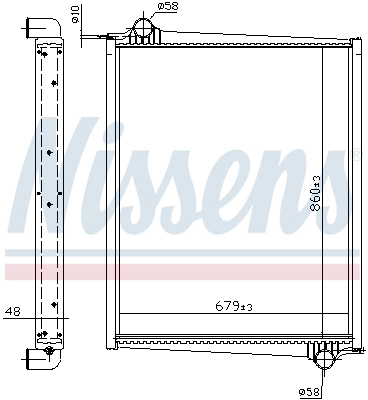 Su Radyatoru Scania 4 Serisi 94 114 124 144 1995 Ve Sonrasi (Cerceveli) / (Mt) | NISSENS 64068A | OEM 1365371 1439504 1516491 570468