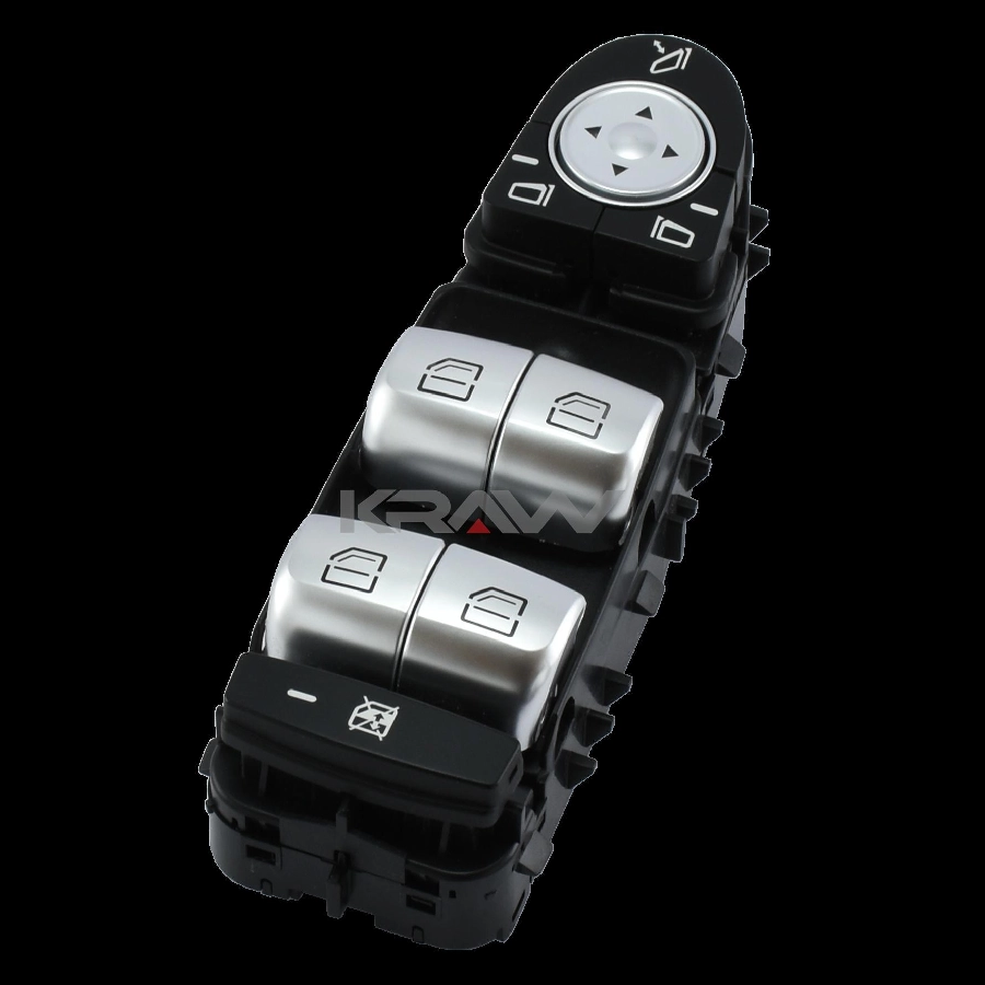 Cam Açma Şalteri On Sol (Dortlu, Siyah 9051, Ayna Katlamalı, Siyah Buton) C-Class W205 2014 ve sonrası Glc-Clas | OEM AN-556D