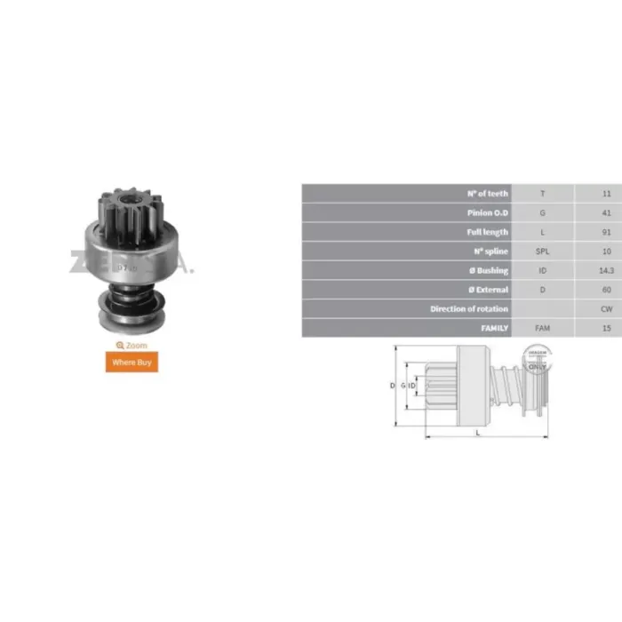 Mars Dislisi 11 Dis DAF 2100 2103 | ZEN 0760 | OEM 2006209537
