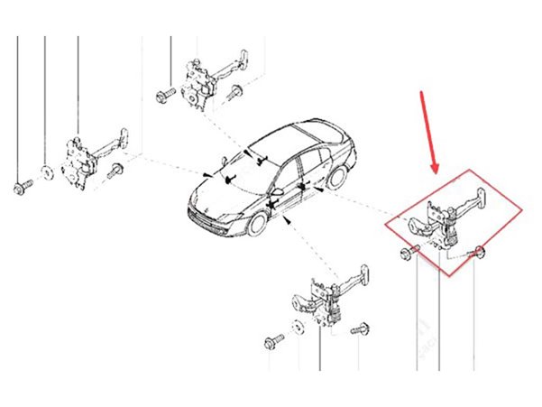 Kapi Gergisi Arka Sag Sol Laguna 3 | KITATECH 1785 | OEM 824310001R