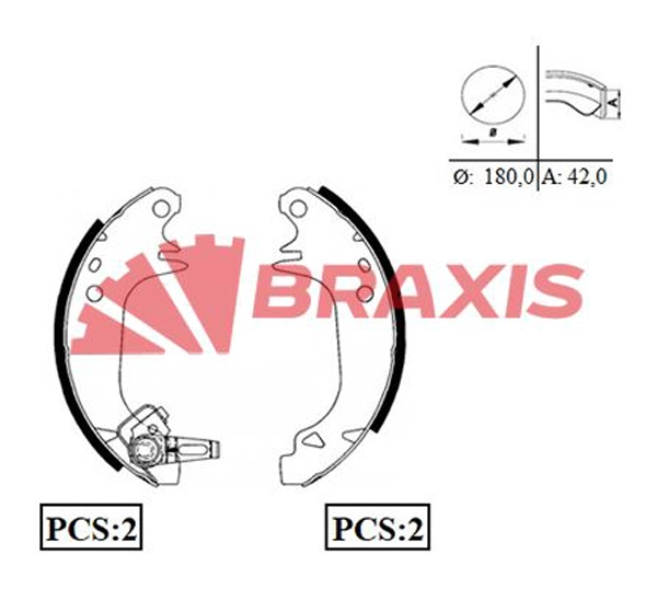Arka Fren Balatasi Pabuc R9 R11 R5 P309 (Delik 6.0MM) | BRAXIS AC0006 | OEM 7701202287 7701202287 7701202967 7701349649 7701202967 7701349649