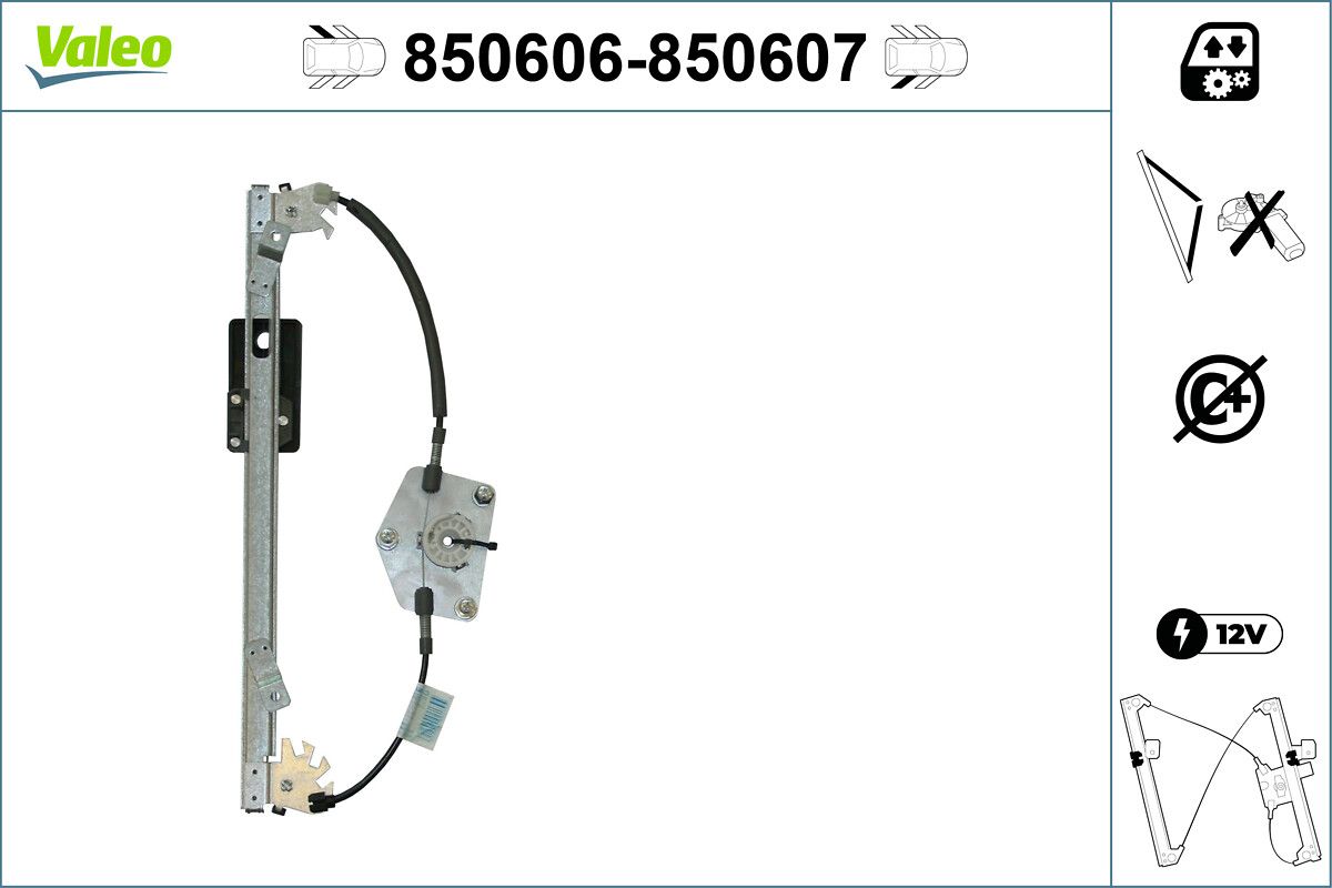 Cam Mekanizmasi Elektrikli Arka Sag Golf V 1,4 / 1,6 / 1,8 / 1,9 / 2,0 | VALEO 850607 | OEM 1K4839462B