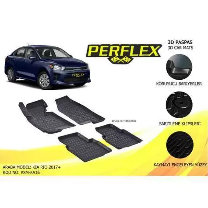 Paspas 3D Havuzlu 10-Mat Kia Rio 2017-> | PERFLEX PXM-KA16