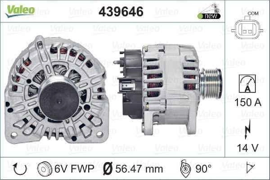 Alternatör Grand Scenic 4 1.5 DCI-Megane 3-Fluence 231004864R-231000026R-231002151R | OEM 439646
