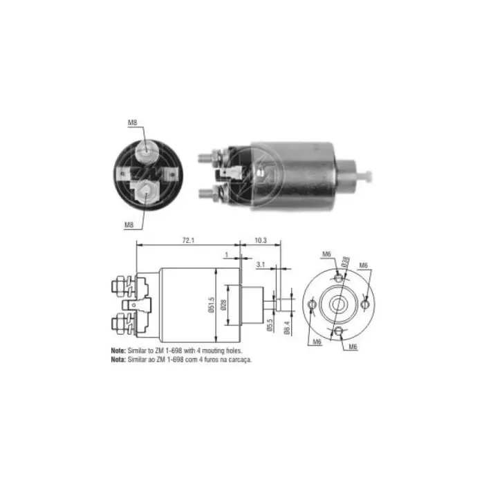 Mars Otomatigi 12V Mitsubishi L300 Ym Hyundai Accent Tek Fisli Dik Dodge Nissan Forklift Mazda | ZM 5698 | OEM 3612035000 3612035010 3612035510