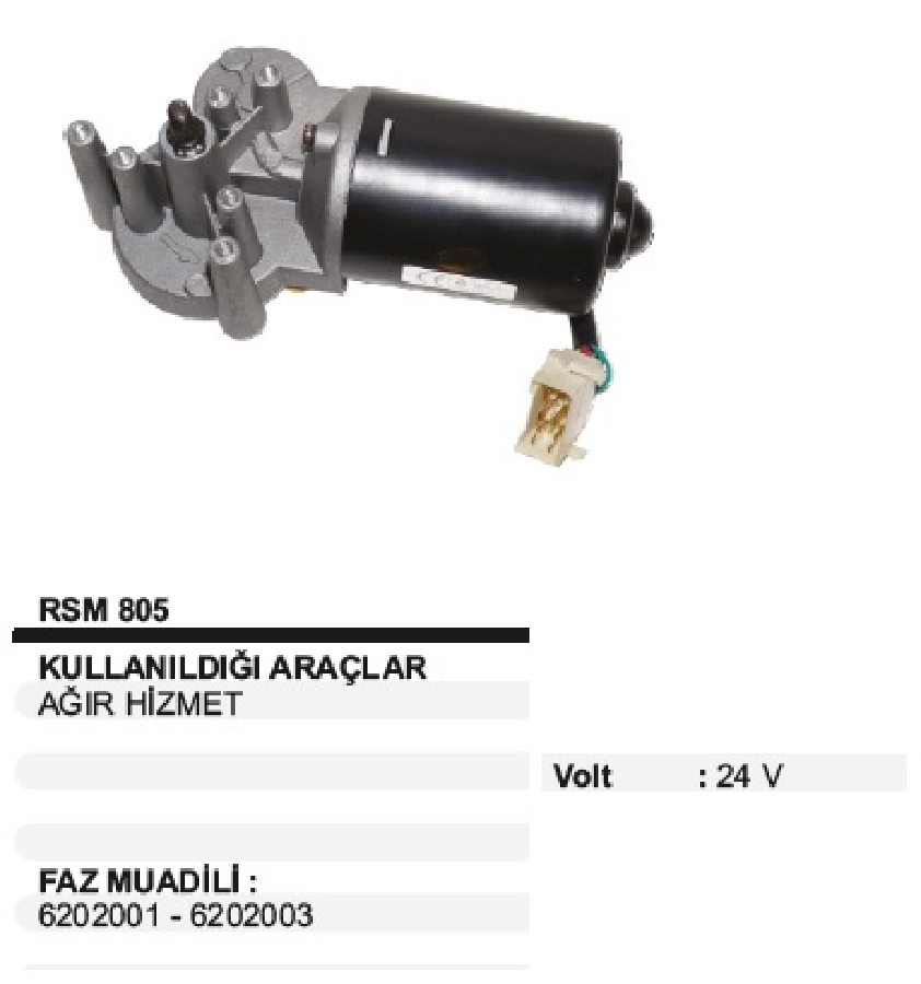 Silgi Motoru Ağır Hizmet Termikli 24V - Iveco, 50NC | OEM RSM805