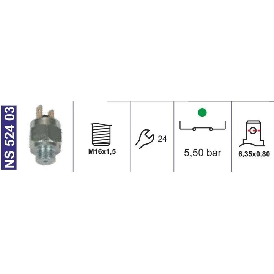 BMC Fatih, Prp, Otobüs-Lamba İkaz Müşiri-Hava BASINÇ-5,50 Bar M16X1,5 Normalde Kapalı | OEM NS52403