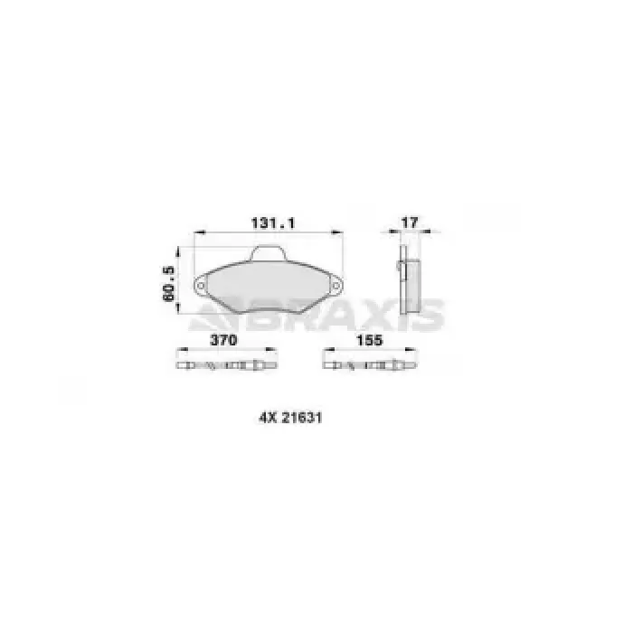 On Fren Balatasi Xantia 1.6 93 97 (Fisli) | BRAXIS AB0160 | OEM 4252.91