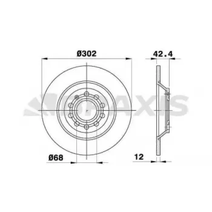 Arka Fren Disk Aynasi A6 Allroad 4FH 2.7 TDI Quattro / 3.0 TDI Quattro 07>11 | BRAXIS AE0539 | OEM 4F0615601G