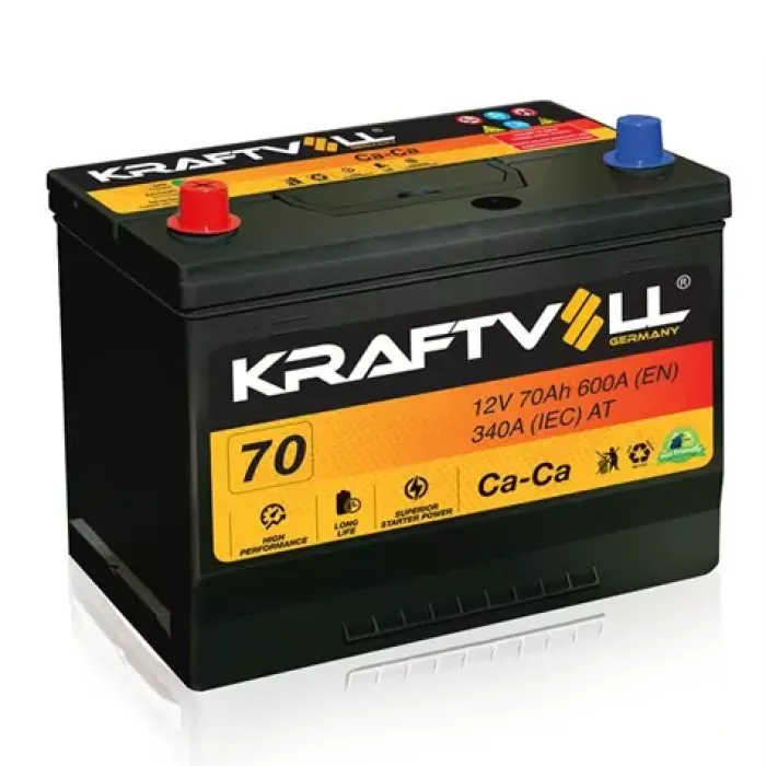 Aku 12V 70 Ah N50 (260×173×225) Tam Kapali Asya Ters | KRAFTVOLL 18010011