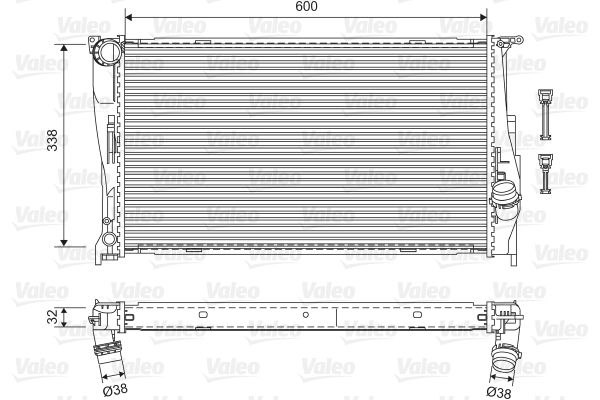 Motor Su Radyatoru Bmw N54 N55 M54 N20 E88 E82 E90 E92 E93 E84 E89 | VALEO 701601 | OEM 17117558480