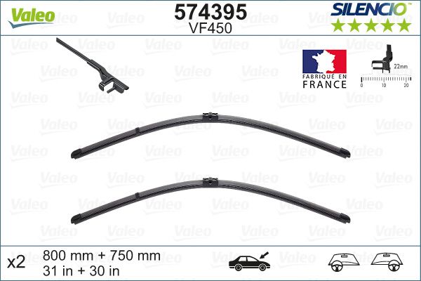 Silecek Supurgesi (Sag / Sol) Flat Blade (Boy: 800 / 750MM) C4 Picasso 06> | VALEO 574395 | OEM 1609882780 1609882780 6426PC 6426PE 6426PC 6426PE