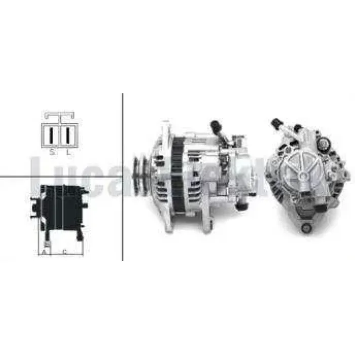 Alternator 12V 65A Mitsubishi L200 L300 H100 Minibus 2.5 1997 2008 (Çift Kasnak) / (Vakumlu) | LUCAS LEA0211 | OEM A002T82899AT A2TN0399 A2TN0499 B36618300C