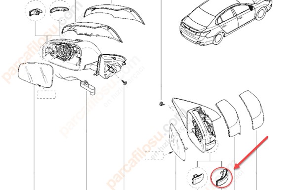Dis Dikiz Aynasi Elektirikli Sinyalli Rezistansli Sag Master Movano | TURSAN T2255 | OEM 4419415 963010144R 963010148R