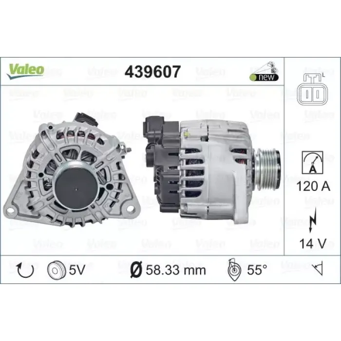 Alternator Hyundai I30 CRDI Cerato 1,5 / 1,6 CRDI | VALEO 439607 | OEM 373002A500