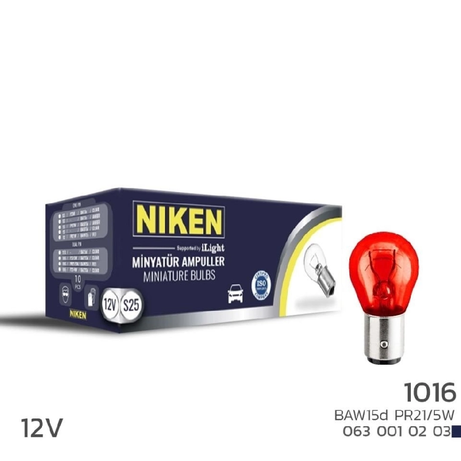 Ampul 1016 Ampul Şaşı Ters Yk Tır BAW15 Kırmızı 10LU | OEM 0630010203