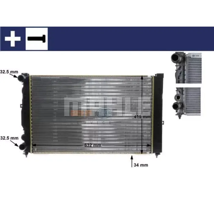 Motor Radyatoru Passat A4 A6 1.6 1.8T 1.9TDI 97>01 | MAHLE CR 647 000S | OEM 8D0121251AJ 8D0121251AC 8D0121251Q